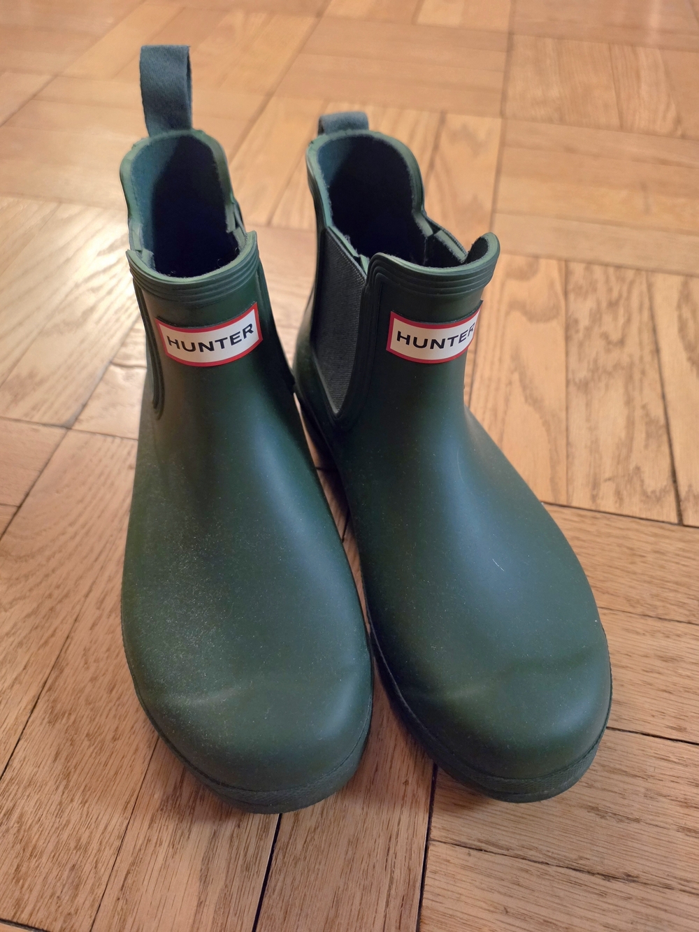 Hunter Green Chelsea Rain Boots - Womens Size 8